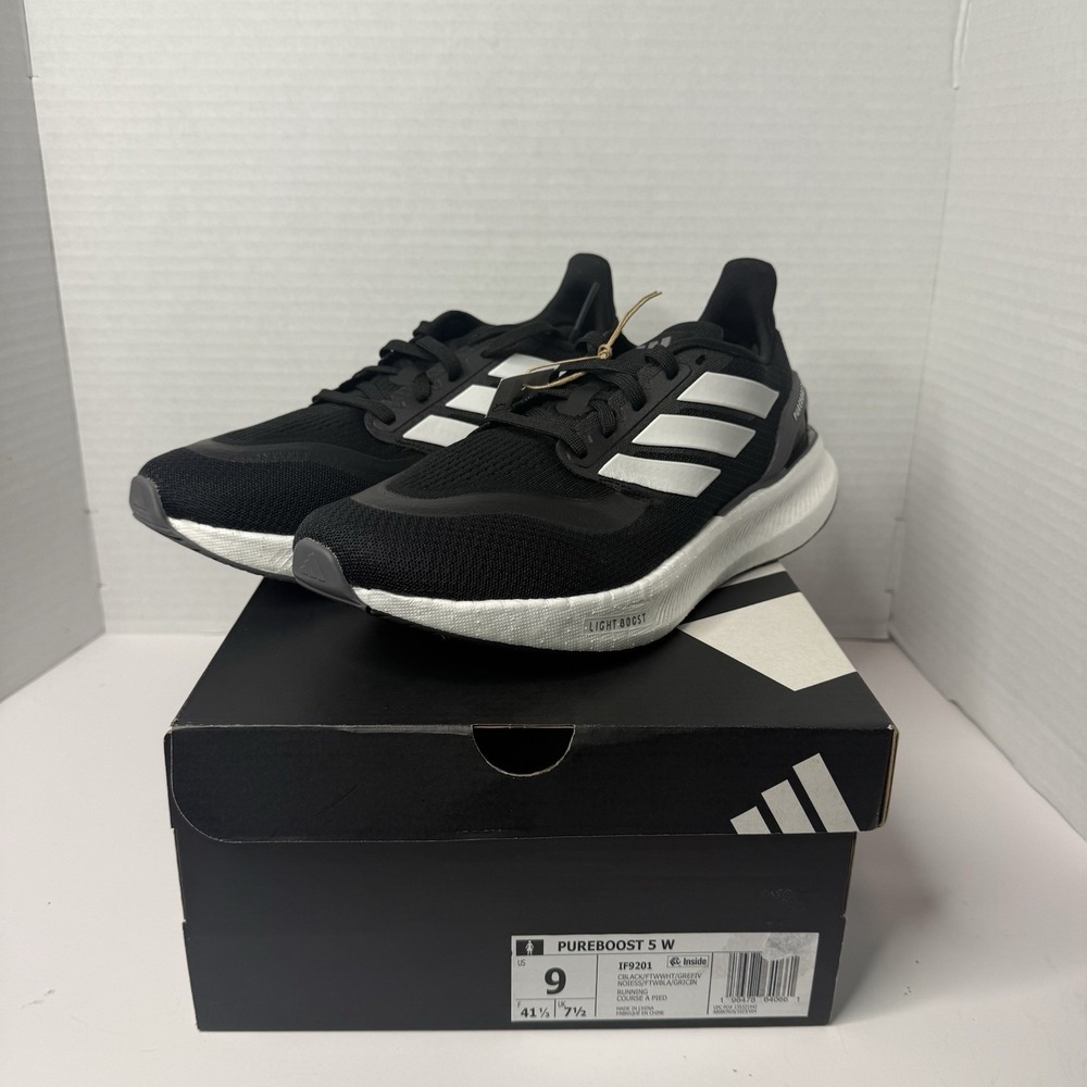 adidas Pureboost 5 W Women’s Size 9 Black White Light BOOST Running IF9201 NEW